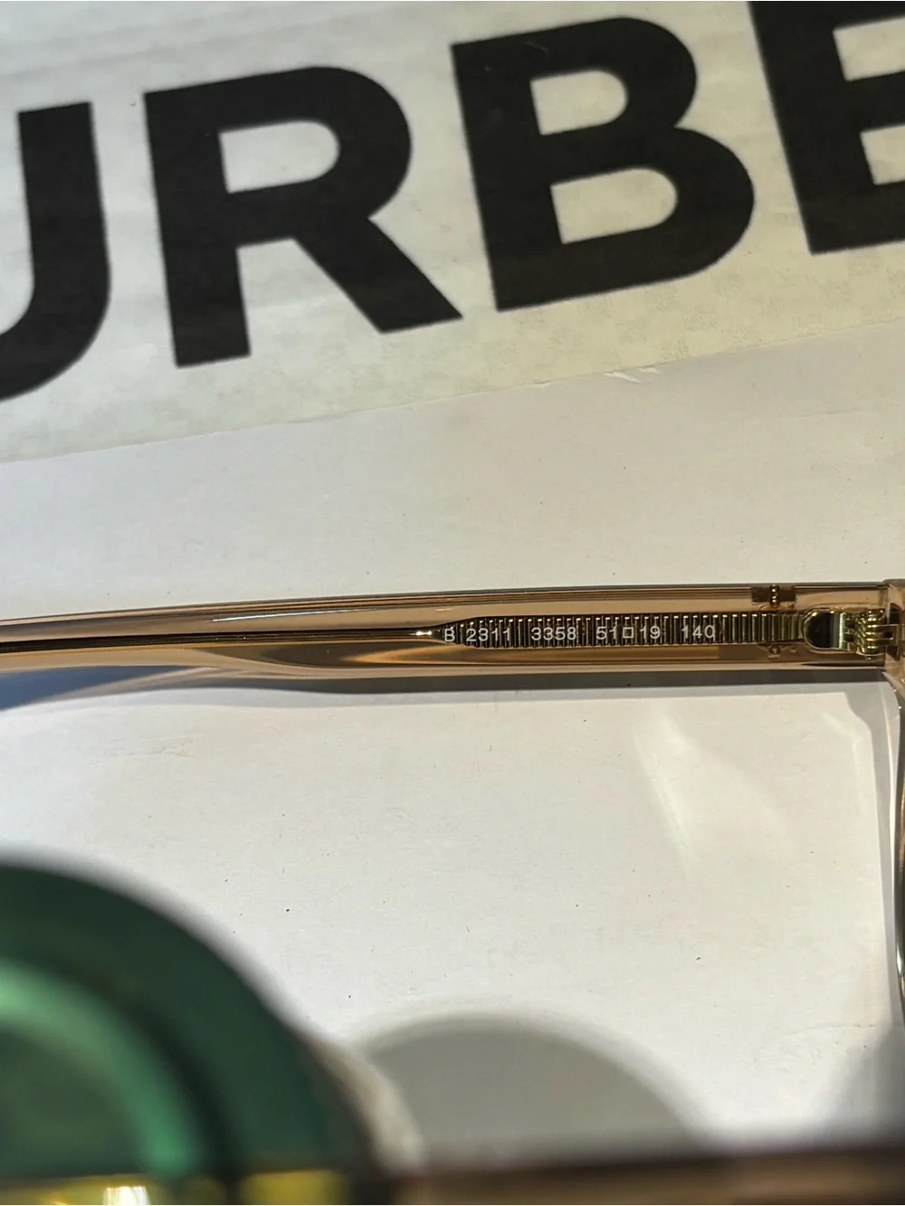 New Burberry B2311 3358 Translucent Peach Cat-Eye Eyeglasses